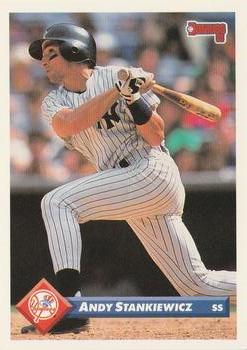 #213 Andy Stankiewicz - New York Yankees - 1993 Donruss Baseball