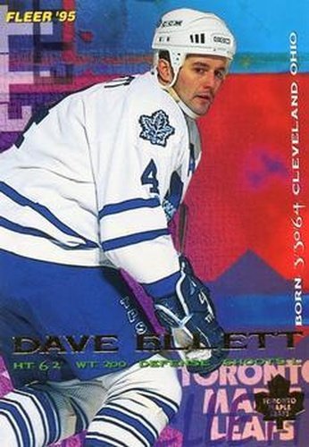 #213 Dave Ellett - Toronto Maple Leafs - 1994-95 Fleer Hockey