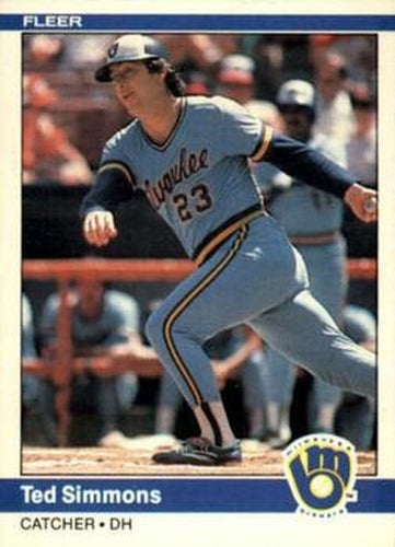 #213 Ted Simmons - Milwaukee Brewers - 1984 Fleer Baseball