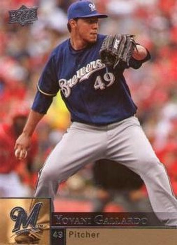 #213 Yovani Gallardo - Milwaukee Brewers - 2009 Upper Deck Baseball