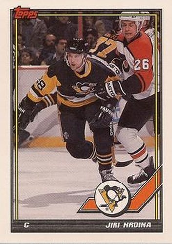 #213 Jiri Hrdina - Pittsburgh Penguins - 1991-92 Topps Hockey