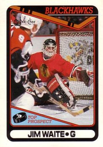 #214 Jimmy Waite - Chicago Blackhawks - 1990-91 O-Pee-Chee Hockey