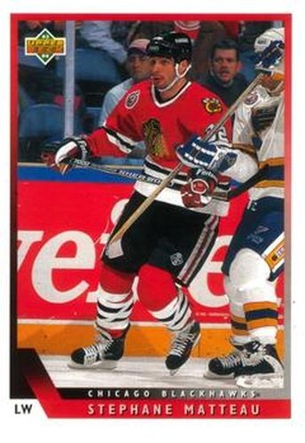 #214 Stephane Matteau - Chicago Blackhawks - 1993-94 Upper Deck Hockey