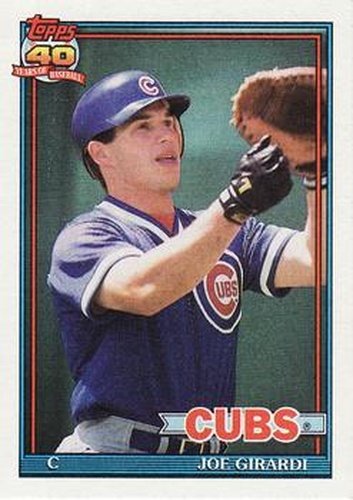 #214 Joe Girardi - Chicago Cubs - 1991 Topps Baseball