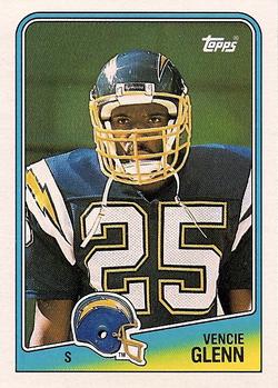 #214 Vencie Glenn - San Diego Chargers - 1988 Topps Football