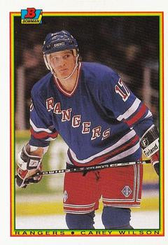 #214 Carey Wilson - New York Rangers - 1990-91 Bowman Hockey