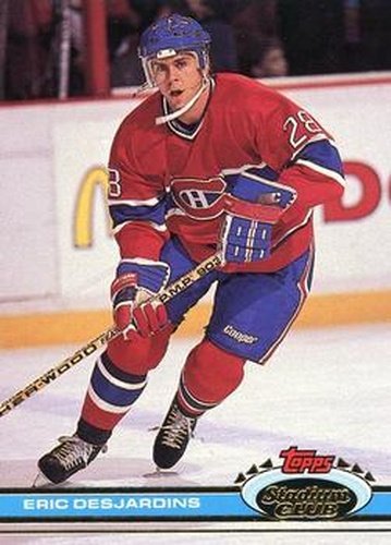 #214 Eric Desjardins - Montreal Canadiens - 1991-92 Stadium Club Hockey