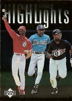 #214 Ozzie Smith / Andre Dawson / Kirby Puckett - St. Louis Cardinals / Florida Marlins / Minnesota Twins - 1997 Upper Deck Baseball