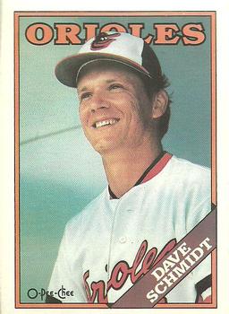 #214 Dave Schmidt - Baltimore Orioles - 1988 O-Pee-Chee Baseball