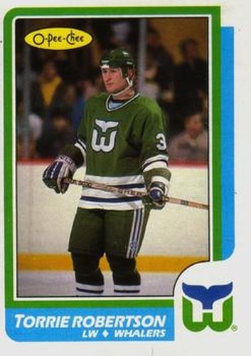 #214 Torrie Robertson - Hartford Whalers - 1986-87 O-Pee-Chee Hockey