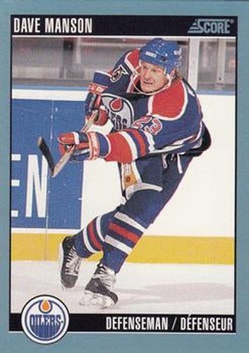 #214 Dave Manson - Edmonton Oilers - 1992-93 Score Canadian Hockey