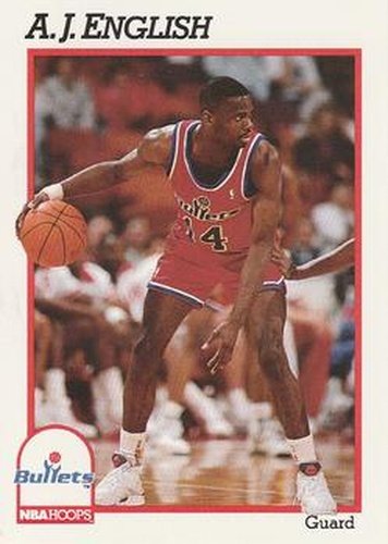 #215 A.J. English - Washington Bullets - 1991-92 Hoops Basketball