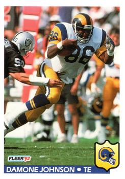 #215 Damone Johnson - Los Angeles Rams - 1992 Fleer Football