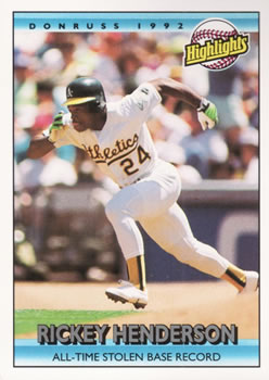 #215 Rickey Henderson - Oakland Athletics - 1992 Donruss Baseball