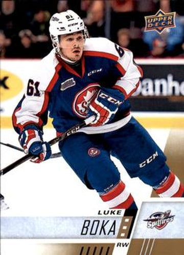 #215 Luke Boka - Windsor Spitfires - 2017-18 Upper Deck CHL Hockey