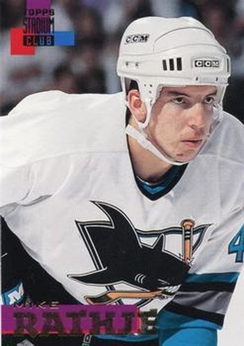 #215 Mike Rathje - San Jose Sharks - 1994-95 Stadium Club Hockey