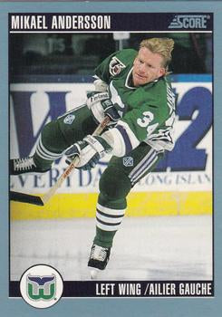 #215 Mikael Andersson - Hartford Whalers - 1992-93 Score Canadian Hockey