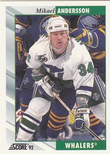 #215 Mikael Andersson - Hartford Whalers - 1992-93 Score USA Hockey