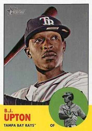 #215a B.J. Upton - Tampa Bay Rays - 2012 Topps Heritage Baseball