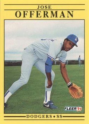 #216 Jose Offerman - Los Angeles Dodgers - 1991 Fleer Baseball