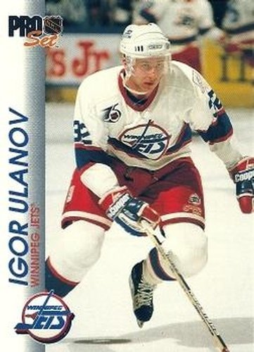 #216 Igor Ulanov - Winnipeg Jets - 1992-93 Pro Set Hockey