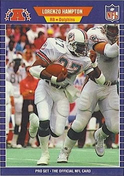 #216 Lorenzo Hampton - Miami Dolphins - 1989 Pro Set Football