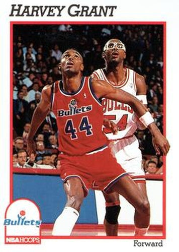 #216 Harvey Grant - Washington Bullets - 1991-92 Hoops Basketball