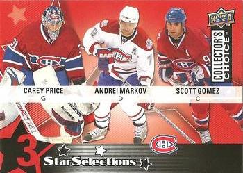 #216 Scott Gomez / Andrei Markov / Carey Price - Montreal Canadiens - 2009-10 Collector's Choice Hockey
