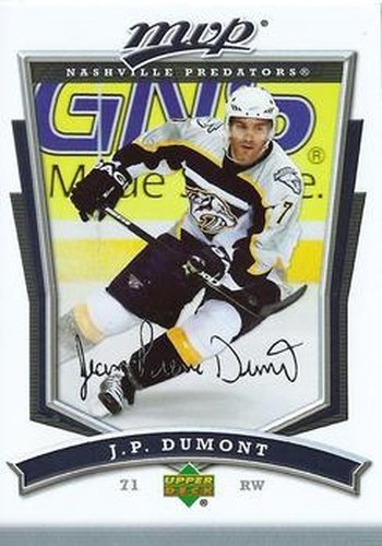 #216 J.P. Dumont - Nashville Predators - 2007-08 Upper Deck MVP Hockey