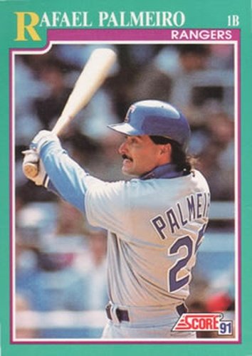 #216 Rafael Palmeiro - Texas Rangers - 1991 Score Baseball