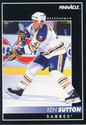 #216 Ken Sutton - Buffalo Sabres - 1992-93 Pinnacle Canadian Hockey