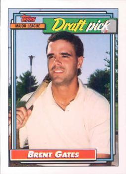 #216 Brent Gates - Oakland Athletics - 1992 Topps Baseball