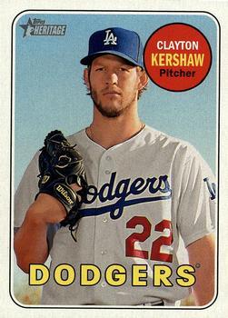 #216 Clayton Kershaw - Los Angeles Dodgers - 2018 Topps Heritage Baseball