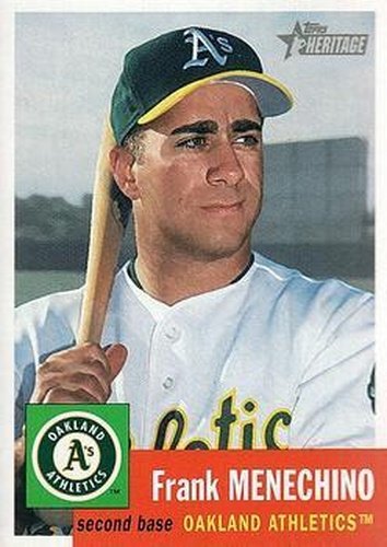 #216 Frank Menechino - Oakland Athletics - 2002 Topps Heritage Baseball