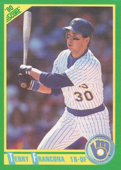 #216 Terry Francona - Milwaukee Brewers - 1990 Score Baseball