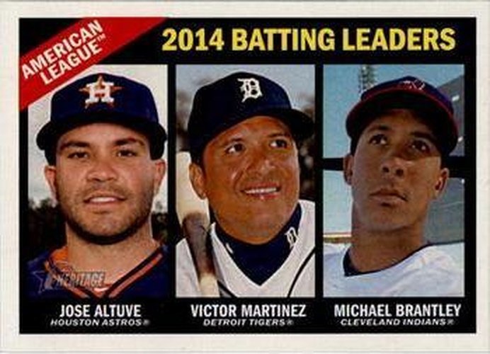 #216 Michael Brantley / Jose Altuve / Victor Martinez - Cleveland Indians / Houston Astros / Detroit Tigers - 2015 Topps Heritage Baseball