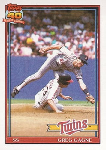 #216 Greg Gagne - Minnesota Twins - 1991 Topps Baseball