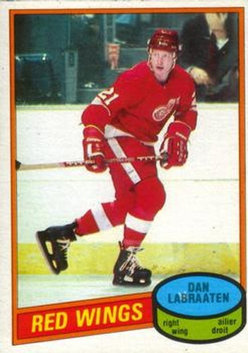 #217 Dan Labraaten - Detroit Red Wings - 1980-81 O-Pee-Chee Hockey