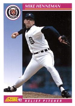 #217 Mike Henneman - Detroit Tigers - 1992 Score Baseball