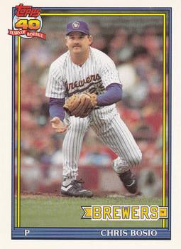 #217 Chris Bosio - Milwaukee Brewers - 1991 O-Pee-Chee Baseball