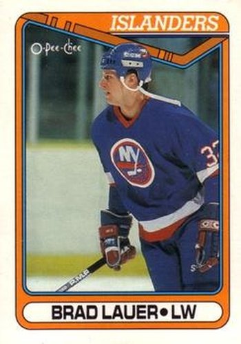 #217 Brad Lauer - New York Islanders - 1990-91 O-Pee-Chee Hockey