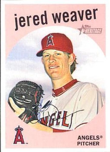 #217 Jered Weaver - Los Angeles Angels - 2008 Topps Heritage Baseball