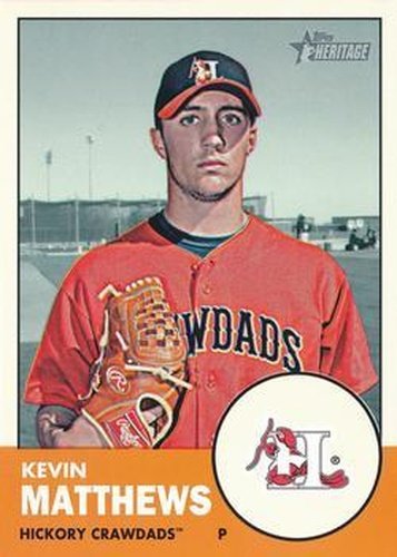 #217 Kevin Matthews - Hickory Crawdads - 2012 Topps Heritage Minor League Baseball
