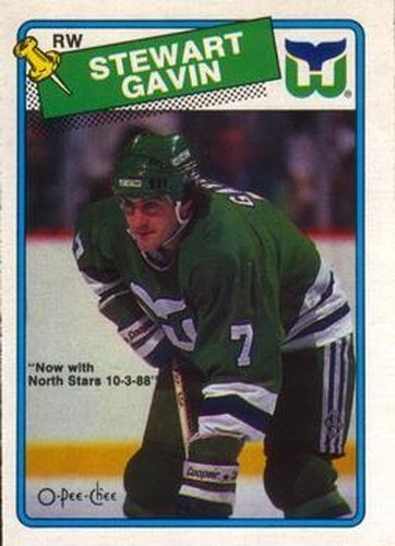 #217 Stewart Gavin - Hartford Whalers - 1988-89 O-Pee-Chee Hockey