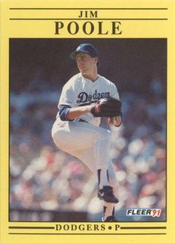 #217 Jim Poole - Los Angeles Dodgers - 1991 Fleer Baseball