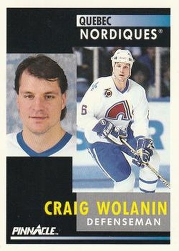 #217 Craig Wolanin - Quebec Nordiques - 1991-92 Pinnacle Hockey
