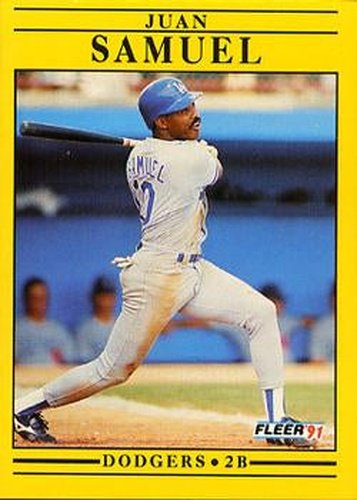 #218 Juan Samuel - Los Angeles Dodgers - 1991 Fleer Baseball