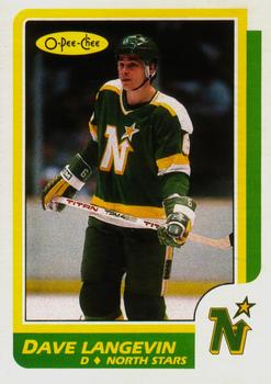 #218 Dave Langevin - Minnesota North Stars - 1986-87 O-Pee-Chee Hockey