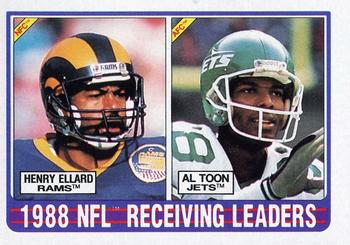 #218 1988 Receiving Leaders - Henry Ellard / Al Toon - Los Angeles Rams / New York Jets - 1989 Topps Football
