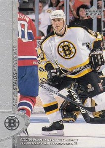 #218 Steve Staios - Boston Bruins - 1996-97 Upper Deck Hockey